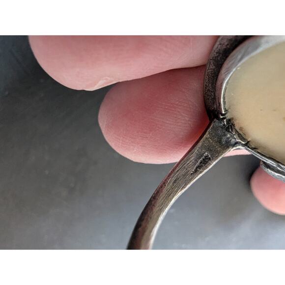 Vintage KALI Prosthetic Glass Eye Eyeball Ring Sterling Silver Hallmarked - Picture 10 of 11